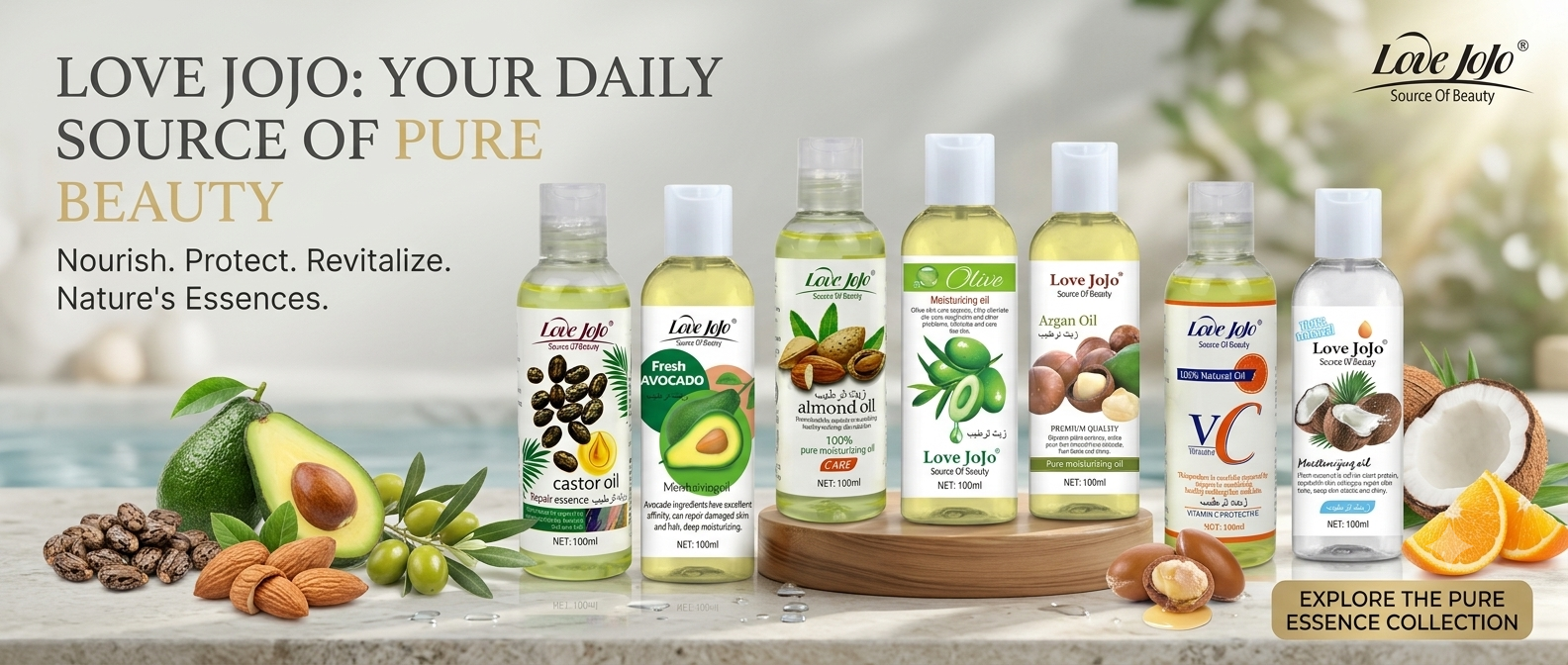 Love Jojo 100% Pure Natural Oils Collection for Hair & Skin