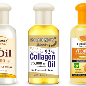 DR.COMELY Natural Face Oil Glow Trio Set - Vitamin E, 92% Collagen & Vitamin C Whitening Oil (75ml x 3)